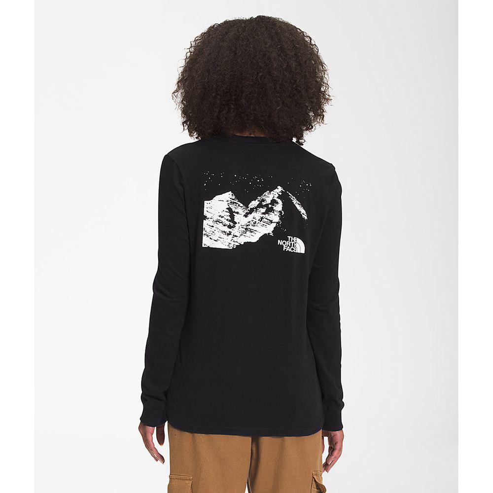 The North Face Snowy Mountain Γυναικεια Μπλούζα Με Μακρύ Μανίκι - Μαυρα (PTOM37908)